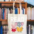 Pig Elephant Reading Cute Book Lover Bookworm Boys Girls Kid Canvas Tote Bag