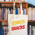 Powered By Comics And Snacks Comic Book Lover Canvas Tote Bag