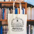Im A Privilege Vintage Book Illustration Canvas Tote Bag