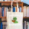 Professional Bookworm Reading Lover Cute Worm Glasses Book Canvas Tote Bag Professional Bookworm Reading Lover Cute Worm Glasses Book Canvas Tote Bag