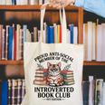 Proud Introverted Book Club Anti Social Reader Pet Cat Canvas Tote Bag