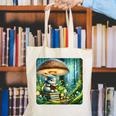 Rabbit Reading Book Under Large Mushroom Easter Bandana Canvas Tote Bag
