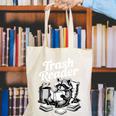 Raccoon Reading A Book Vintage Trash Reader Canvas Tote Bag