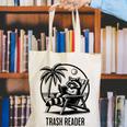 Raccoon Reading Books Summer Humor Trash Reader Canvas Tote Bag