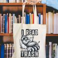 Racoon Reading Spicy Smutty Book Booktok I Read Trashy Books Canvas Tote Bag