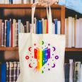 Rainbow Book With Stars And Moon Phases Gay Pride LGBT Canvas Tote Bag Rainbow Book With Stars And Moon Phases Gay Pride LGBT Canvas Tote Bag
