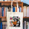 Well Read & Slightly Feral Raccoon Book Lover Graphic Canvas Tote Bag