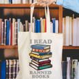 I Read Banned Books Bookworm Canvas Tote Bag