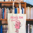 Read 'Em Western Cowgirl Retro Groovy Reading Books Canvas Tote Bag