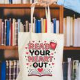 Read Your Heart Out Love Book Valentine Teacher Bookworm Canvas Tote Bag
