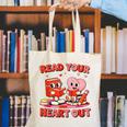 Read Your Heart Out Valentine Reading Book Girl Kid Teacher Canvas Tote Bag