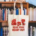 Read Your Heart Out Valentine Teacher Bookworm Lover Canvas Tote Bag
