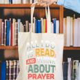 Read And Think About Prayer Faith & Book Lover Premium Canvas Tote Bag