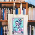 The Reader Retro Reading Skeleton Books Flowers Tarot Card Canvas Tote Bag The Reader Retro Reading Skeleton Books Flowers Tarot Card Canvas Tote Bag