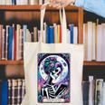 The Reader Tarot Card Reading Skeleton Skull Book Lover Canvas Tote Bag The Reader Tarot Card Reading Skeleton Skull Book Lover Canvas Tote Bag