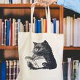 Reading Cat Cat Book Lover Canvas Tote Bag