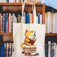 Reading Cat Books Cute Canvas Tote Bag