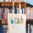 Reading DinosaurRex Dino Book Lover Canvas Tote Bag
