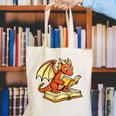 Reading Dragon Book Lover Bookworm Reader Canvas Tote Bag