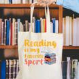 Reading Is My Favorite Sport Book Lovers Canvas Tote Bag
