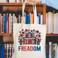 Reading Freadom Freedom Book Lover 4th Of July Men Women Canvas Tote Bag