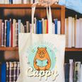 Reading Makes Me Cappy Bookworm Capybara Book Reading Canvas Tote Bag