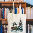 Reading Is Snow Much Fun Christmas Books Snowman Bookworm Canvas Tote Bag