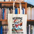 Reading Is Snow Much Fun Christmas Bookworm Snowman Reading Canvas Tote Bag Reading Is Snow Much Fun Christmas Bookworm Snowman Reading Canvas Tote Bag