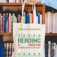Reading Is Snow Much Fun Winter Bookworm Reading Book Lovers Canvas Tote Bag Reading Is Snow Much Fun Winter Bookworm Reading Book Lovers Canvas Tote Bag