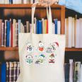 Reading Snowman Christmas Book Lovers Bookworm Librarian Canvas Tote Bag