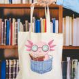 Readsalotl Axolotl Reading Book Lover Reading Pocket Axolotl Canvas Tote Bag
