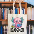 Readsolotl Cute Axolotl Reading Book Kawaii Pink Aesthetic Canvas Tote Bag
