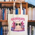 Readsolotl Pink Kawaii Axolotl Book Lover Reading Canvas Tote Bag