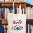 Readsolotl Pink Kawaii Axolotl Read Book Lover Reading Canvas Tote Bag Readsolotl Pink Kawaii Axolotl Read Book Lover Reading Canvas Tote Bag