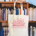 Retro Grow In Grace Wildflower Book Christian Bible Verse Canvas Tote Bag Retro Grow In Grace Wildflower Book Christian Bible Verse Canvas Tote Bag