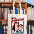 Retro Vampire Book Cover Style Stay Hydrated Halloween Canvas Tote Bag