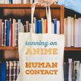 Running On Anime Social Introvert Humor Vintage Canvas Tote Bag