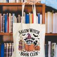 Salem WItch Book Club Halloween Raccoon Witch Reading Book Canvas Tote Bag