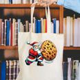 Santa Holding Cookie Xmas Baker Introvert Christmas Canvas Tote Bag Santa Holding Cookie Xmas Baker Introvert Christmas Canvas Tote Bag