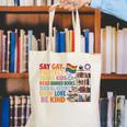 Say Gay Protect Trans Kids Read Banned Books LGBTQ Gay Pride Canvas Tote Bag Say Gay Protect Trans Kids Read Banned Books LGBTQ Gay Pride Canvas Tote Bag