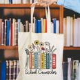 School Counselor Wildflower Book School Counseling Life Canvas Tote Bag