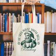 He Sees What You'Ve Been Reading Bookish Christmas Canvas Tote Bag