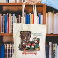 He Sees What You'Ve Been Reading Santa Christmas Bookish Canvas Tote Bag