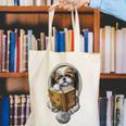 Shih Tzu Book How To Train Your Human Funny Dog Motif Canvas Tote Bag
