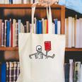 Skeleton Books Read Book Reading Librarian Across America Canvas Tote Bag
