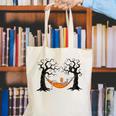 Skeleton Reading Book In Hammock Halloween Reader Canvas Tote Bag