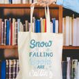 Snow Is Falling Books Are Calling Canvas Tote Bag