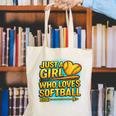 Softball Just A Girl Comic Book Style Graphic For Teens Canvas Tote Bag
