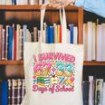 Survived 67 Days Of School Ice Cream Drip Apple Pencil Book Canvas Tote Bag Survived 67 Days Of School Ice Cream Drip Apple Pencil Book Canvas Tote Bag