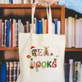 Teacher Read More Books Christmas Reading Bookworm Librarian Canvas Tote Bag